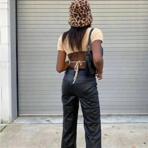 PRINCESS POLLY Black Macey Leather Pants